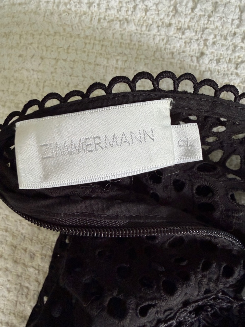 Zimmermann Black Eyelet Lace Short Sleeve Blouse - Picture 2 of 2